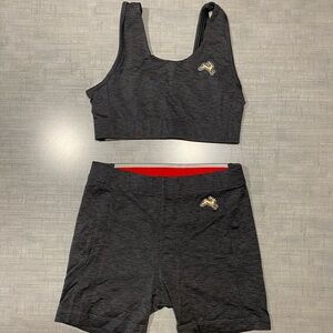 Tracksmith Blue/grey Session Shorts and Top Set